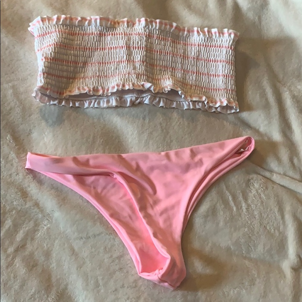 Pink bikini top and bottoms (never worn)
